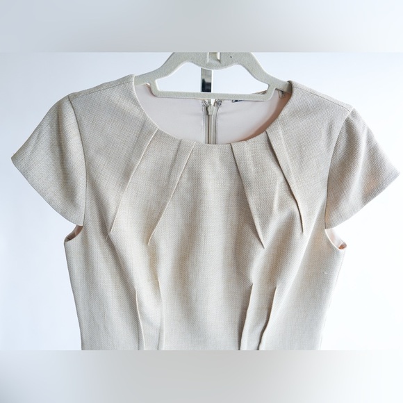 Elie Tahari Cream Cap Sleeve Mini Dress - Picture 3 of 9